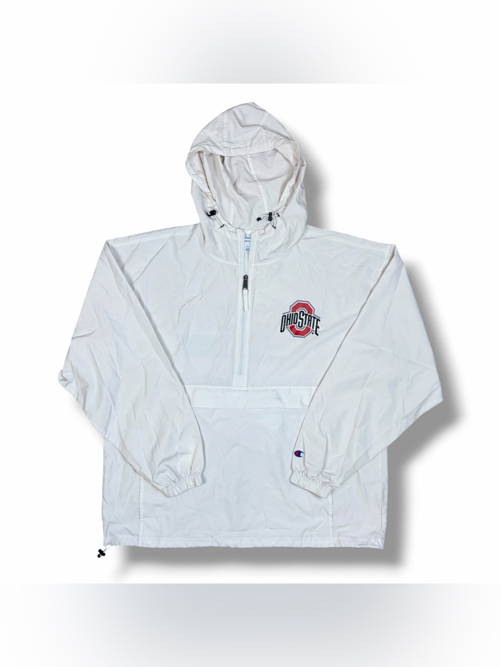 Ohio State Champion Windbreaker Anorak White Lightweight Running Hooded Sz XL